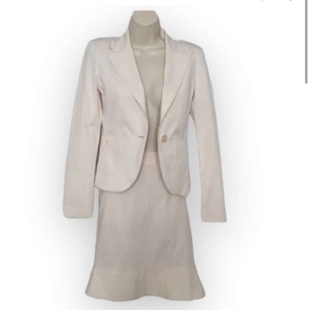 SISLEY Ivory Cream Skirt Suit